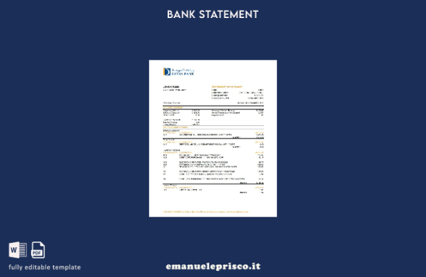 modello Excel di estratto conto bancario Qatar Doha in stile verificato
